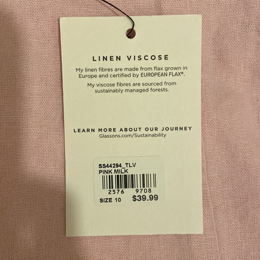 Pink Linen Mini skirt - Picture 2 of 2